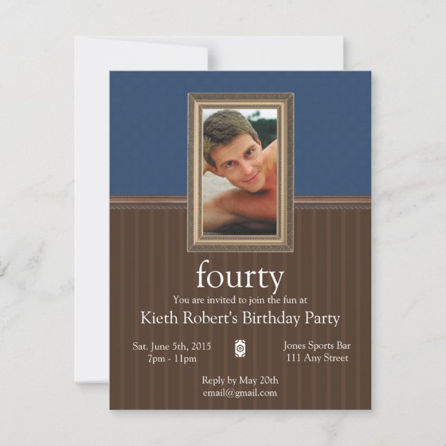 Masculine Birthday Party Invite (Front)