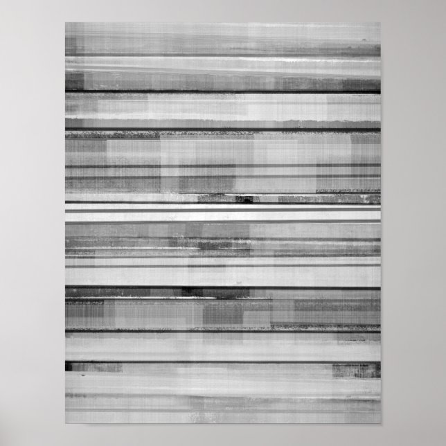 'Masculine' Black and White Abstract Art Poster (Front)
