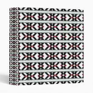 Masculine Black and white Latvian tribal folk art Binder