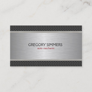 Masculine Black & Grey Metallic Background Business Card