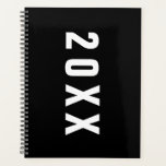 Masculine Black Monochrome Minimalist  Planner<br><div class="desc">A simple black design with white thick typography. A minimalist planner with a masculine edge. Customize the text and make it your own.</div>