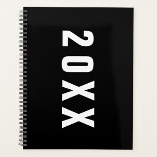 Masculine Black Monochrome Minimalist  Planner