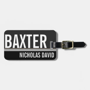 MASCULINE BLACK SIMPLE Custom Luggage Tag