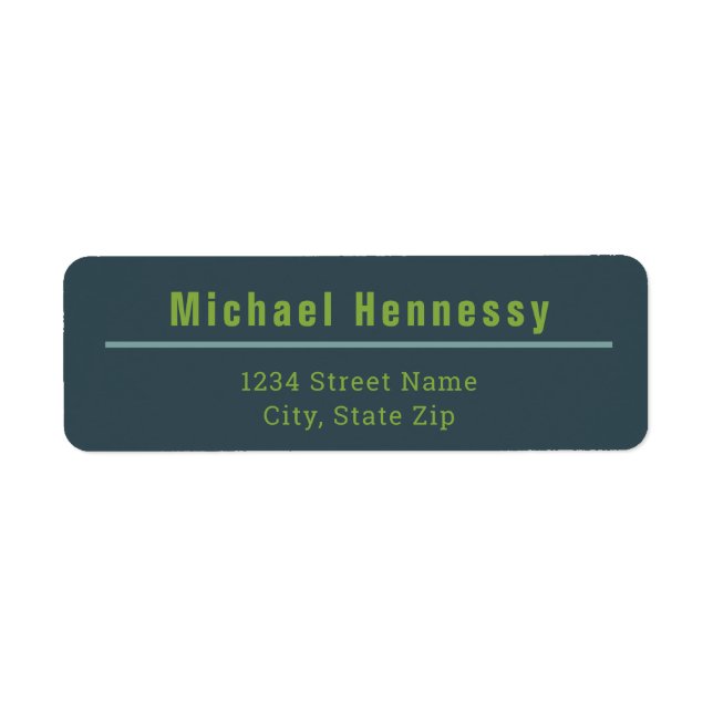 Masculine Blue Green Return Address (Front)