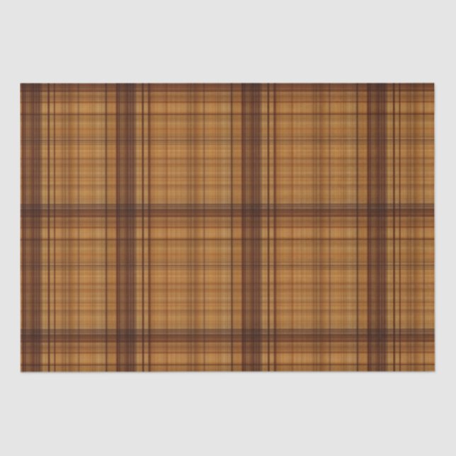 Masculine Browns Plaid Pattern  Tissue Paper (Front)