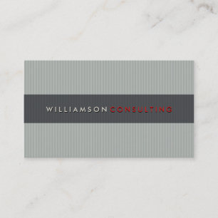 MASCULINE BUSINESS CARD :: simple pinstripe grey