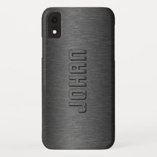 Masculine Dark-grey Brushed Aluminum Background iPhone XR Case
