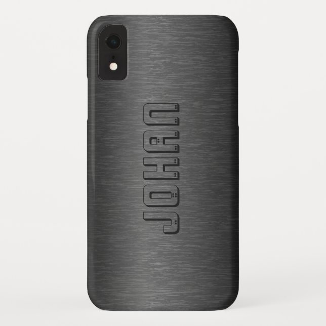 Masculine Dark-grey Brushed Aluminum Background Case-Mate iPhone Case (Back)