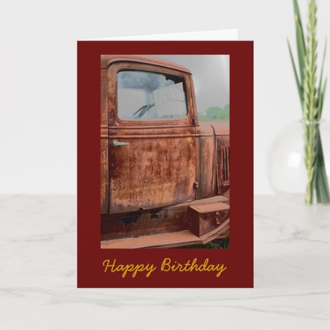 Masculine de vieux camion rouillé Carte d'annivers (Devant)