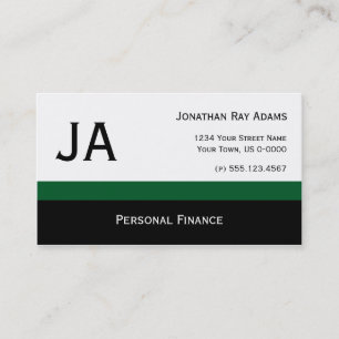 Masculine Dk Green Black Stripes Business Cards