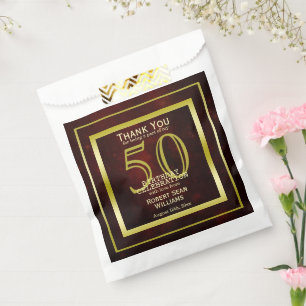 Masculine Double Gold Frame 50th Birthday  Favour Bag