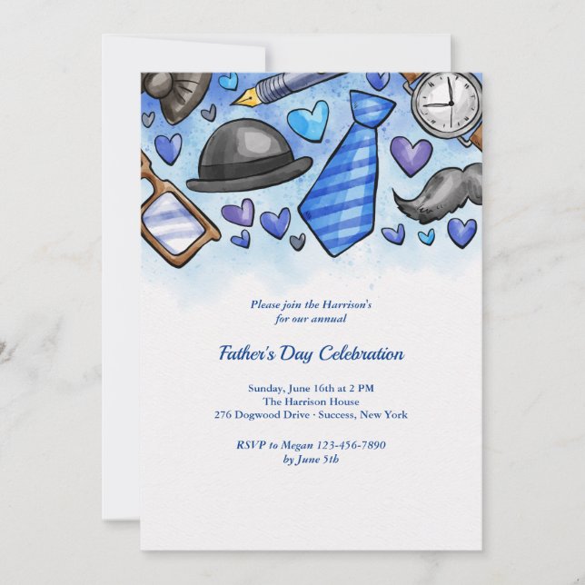 Masculine Elements Father's Day Invitation (Front)
