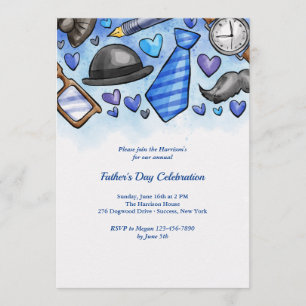 Masculine Elements Father's Day Invitation