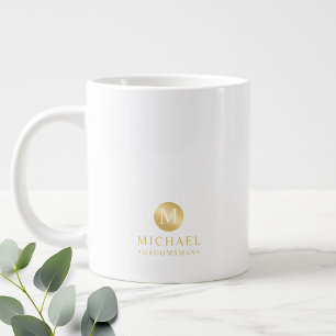 Masculine Gold Personalized Groomsmen Coffee Mug