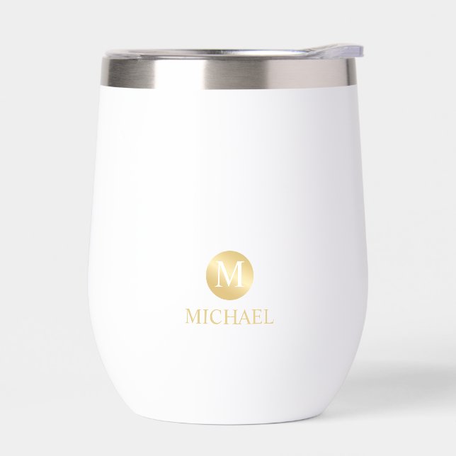 Masculine Gold Personalized Monogram and Name (Left)