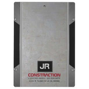 Masculine Grey Grungy Metallic Texture Clipboard
