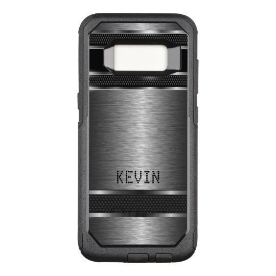 Masculine Grey Metallic Modern Geometric Design OtterBox Commuter Samsung Galaxy S8 Case