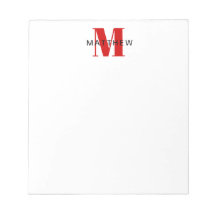 Masculine Initial/Name Monogram Black and Red