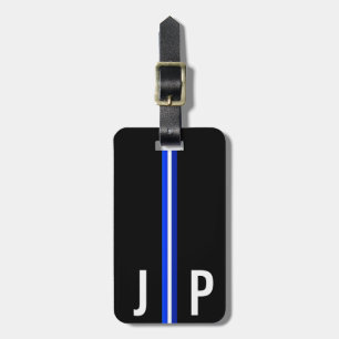 Masculine Initial Stripe Personalized Custom TAG