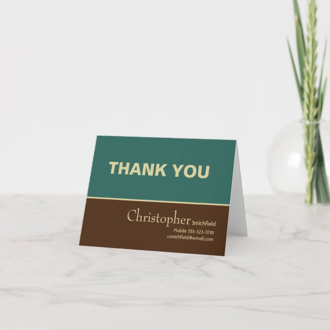 Masculine Job Interview Thank You Card (Front)