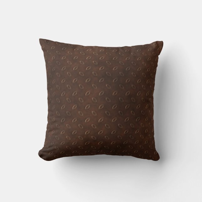 Masculine Manly Grungy Metal Diamond Plated Art Throw Pillow (Front)