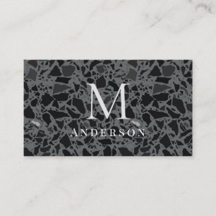 Masculine marbre double Carte de visite Monogramme