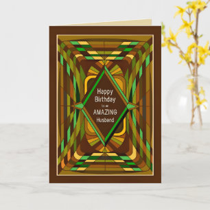 Masculine maris d'anniversaire Carte Brown Abstrai