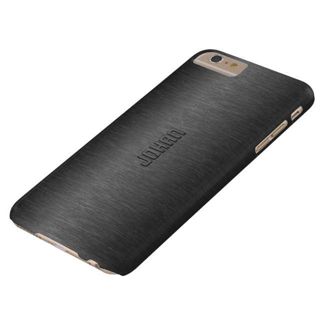 Masculine Metallic Black Brushed Aluminum Look Case-Mate iPhone Case (Top)