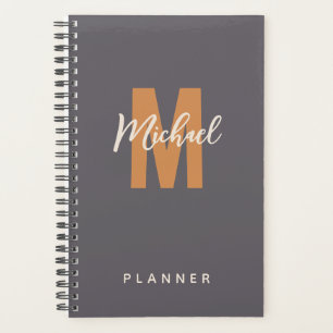 Masculine minimale gris foncé/gris Nom du monogram