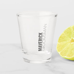 Masculine Modern Groomsmen Gift  Shot Glass