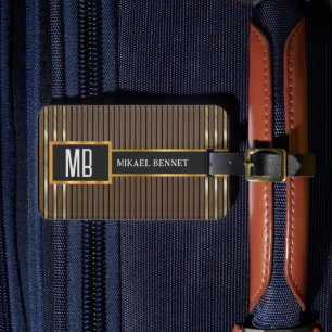 Masculine Monogram Executive Style  Luggage Tag