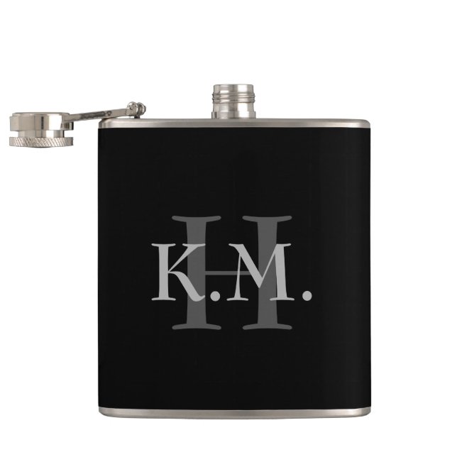 Masculine Monogrammed Flask (Opened)