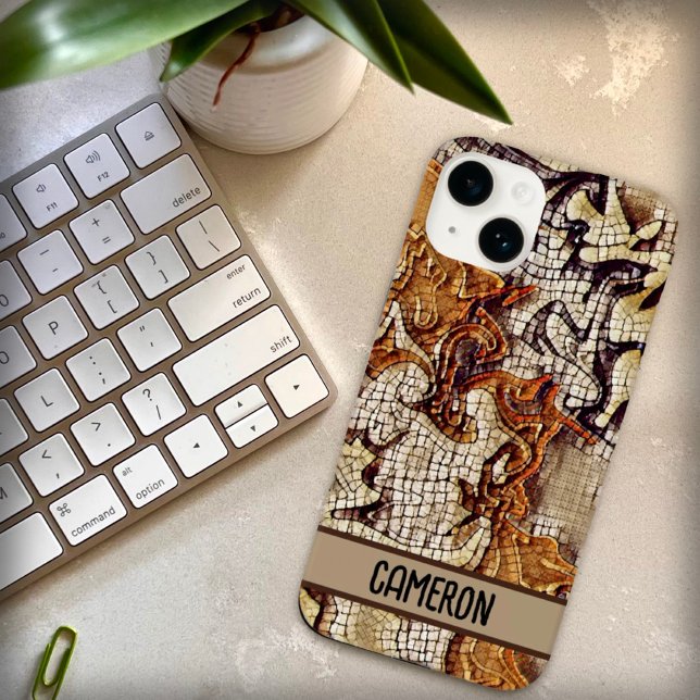 Masculine Mosaic Brown Inspirivity Case-Mate iPhone Case (Creator Uploaded)