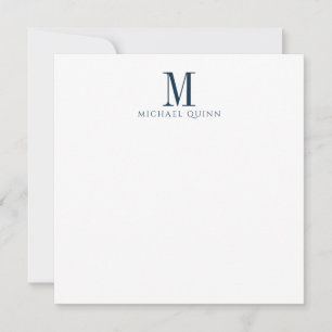 Masculine Navy Blue Monogram Card