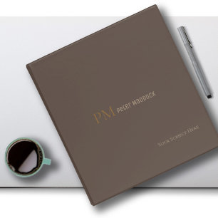Masculine Neutre Brown Classeur Monogramme