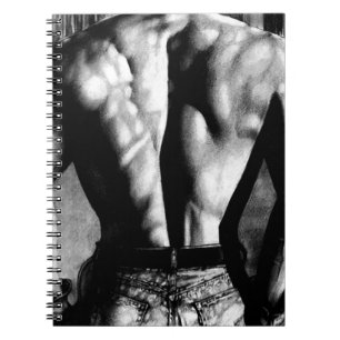 Masculine Notebook Drawing Bodybuilder In Jeans