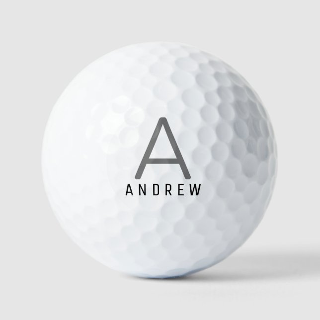 Masculine Personalized Modern Monogram Name  Golf Balls (Front)