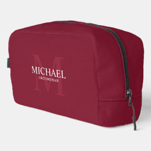 Masculine Personalized Monogram and Name Groomsmen Dopp Kit
