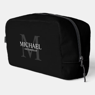 Masculine Personalized Monogram and Name Groomsmen Dopp Kit