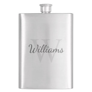 Masculine Personalized Monogram and Name Hip Flask