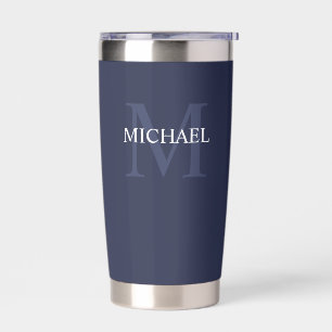 Masculine Personalized Monogram and Name Insulated Tumbler