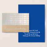 Masculine Plaid Stripes Blue Best Friend Birthday Foil Card<br><div class="desc">Birthday Card for Men or Woman Best Friend Change to any colour you desire.</div>
