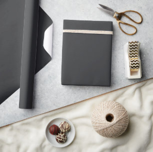 Masculine Plain Matt Black Christmas Gift Wrapping Paper