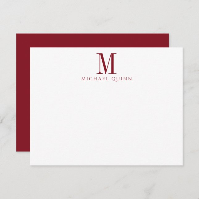 Masculine ProfessionaI Monogram Burgundy Red Card (Front/Back)