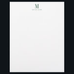 Masculine Professional Green Monogram<br><div class="desc">A modern masculine forest green name and initial monogram on white,  for your stationery,  with an Industrial Roman modern typeface. Add a special handwritten note with your own name logo. Simple and minimalist style. Order in larger quantities for greater savings.</div>