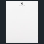 Masculine Professional Monogram<br><div class="desc">A modern masculine black name and initial monogram on white,  for your stationery,  with an Industrial Roman modern typeface. Add a special handwritten note with your own name logo. Simple and minimalist style. Order in larger quantities for greater savings.</div>
