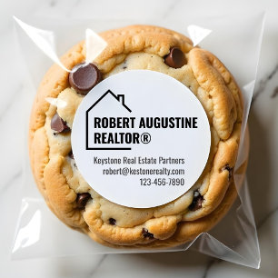 Masculine Realtor Sticker, Mens Real Estate Agent  Classic Round Sticker