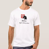 Masculine Red and Black Knight in Shining Armour T-Shirt (Front)