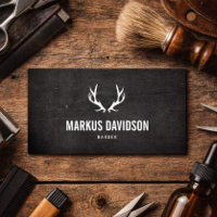 Masculine Rustic Antler Logo Barber
