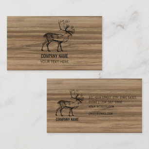 Masculine Rustic Wood Texture & Deer Business Card